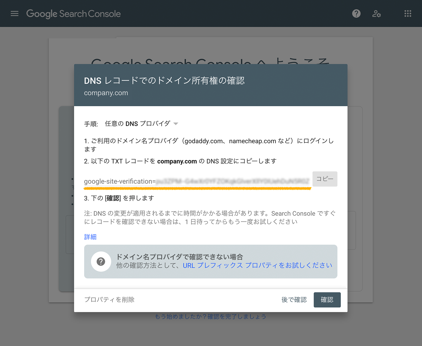 TXTレコードが作成される