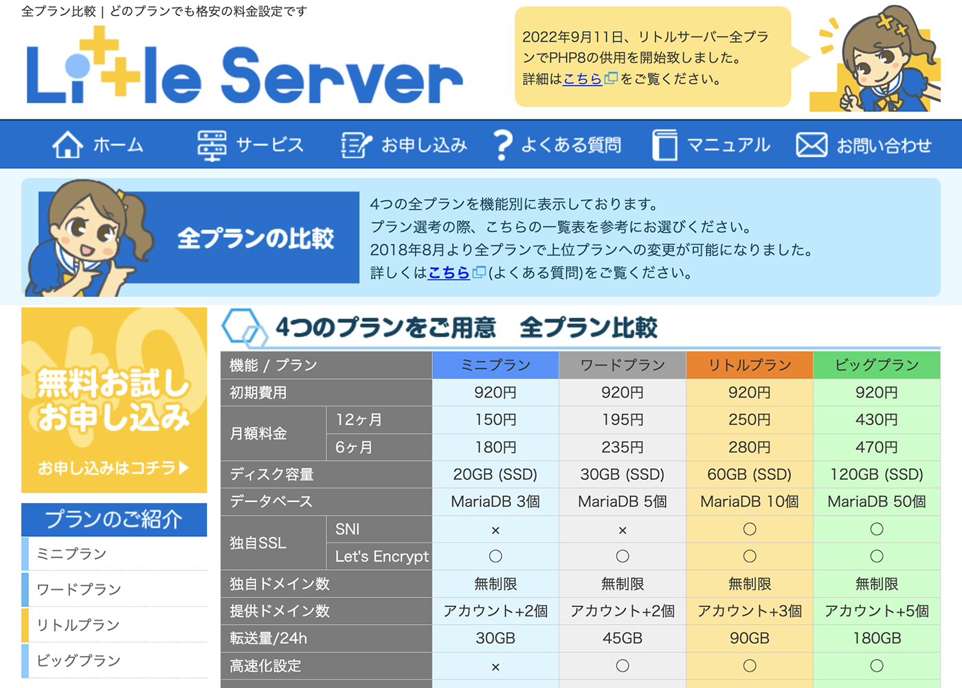 リトルサーバーの料金