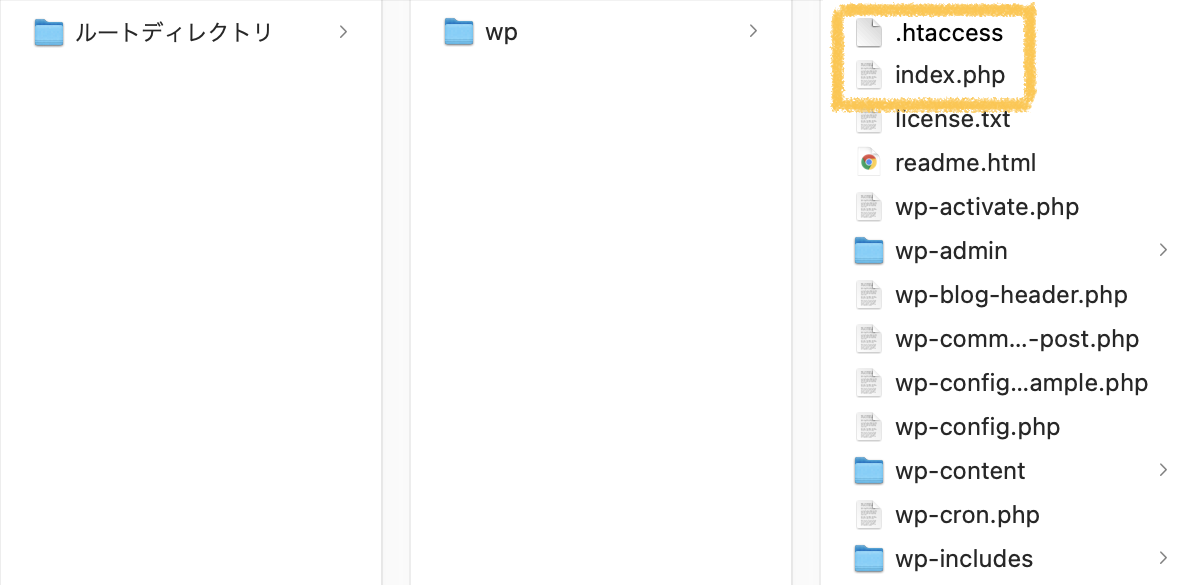 WordPressファイル位置の変更前